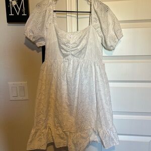 White Eyelet Kids Dress